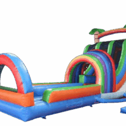 Jeu Gonflable Commercial Arc En Ciel Glissade Eau Ou Sec