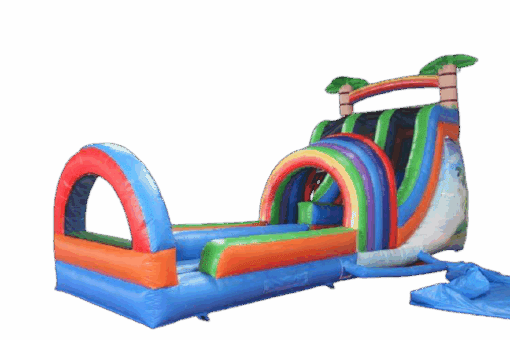 Jeu Gonflable Commercial Arc En Ciel Glissade Eau Ou Sec