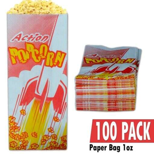 100 CASE OF 100 EMPTY 1OZ POPCORN BAGS