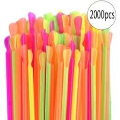 SPOON STRAW MULTI-COLOR PACK 2000PCS