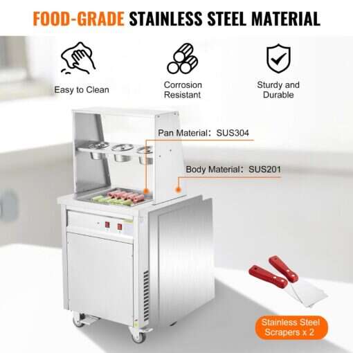 Machine à rouleau de crème glacée frit – Image 4