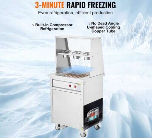 Machine à rouleau de crème glacée frit – Image 11