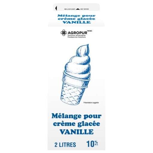 Mélange pré-fait pour crème glacée molle Agropur