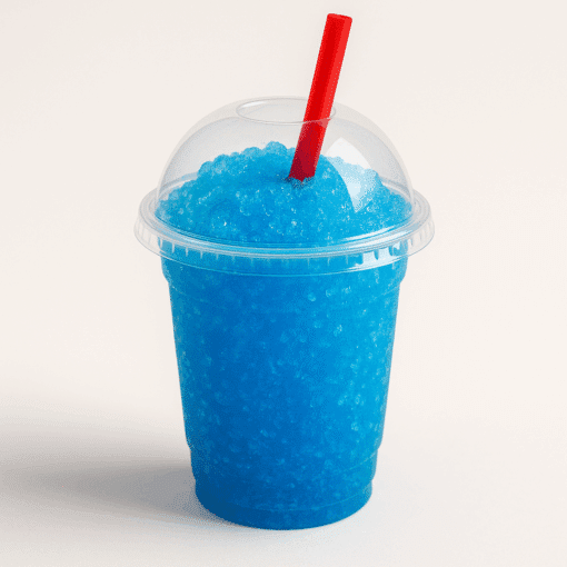 Verre de slush 250ml avec couvercle dôme et paille rouge